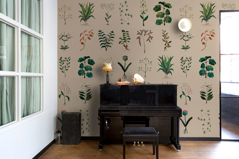 Papier peint design Herbarium par Cécile Figuette x Bien fait Paris Papier peint design Herbarium par Cécile Figuette x Bien fait Paris