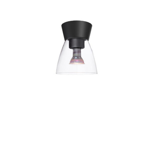 Plafonnier Bizzo avec base en aluminium et abat-jour en verre au design contemporain par Belid