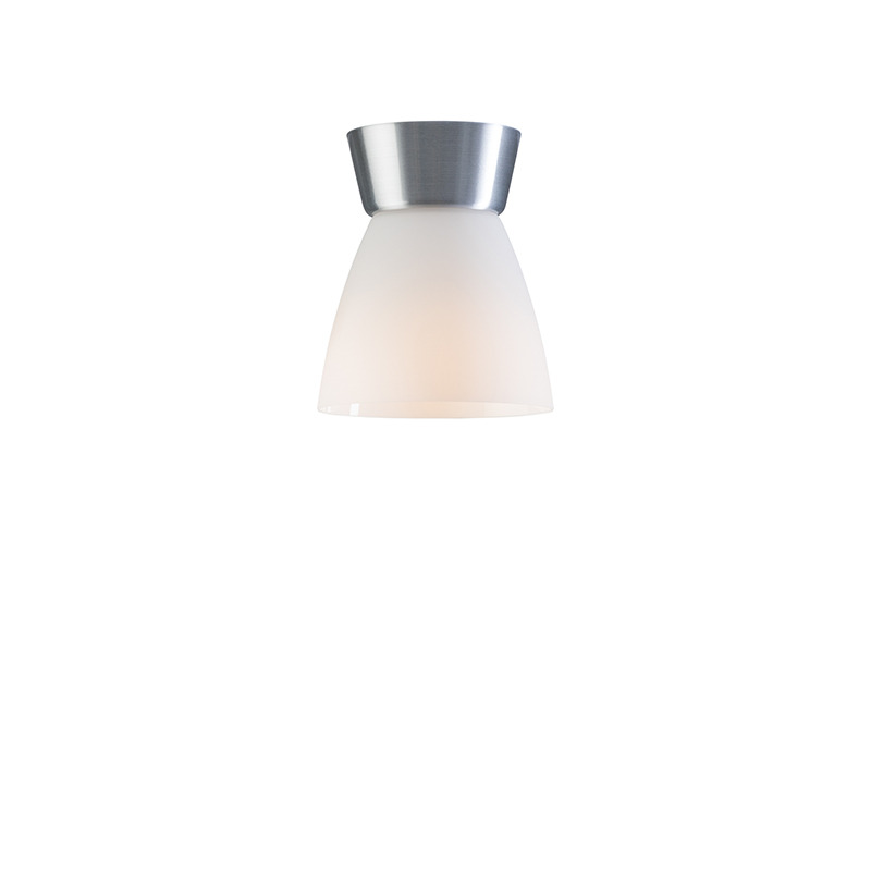 Plafonnier Bizzo avec base en aluminium et abat-jour en verre au design contemporain par Belid Plafonnier Bizzo avec base en aluminium et abat-jour en verre au design contemporain par Belid