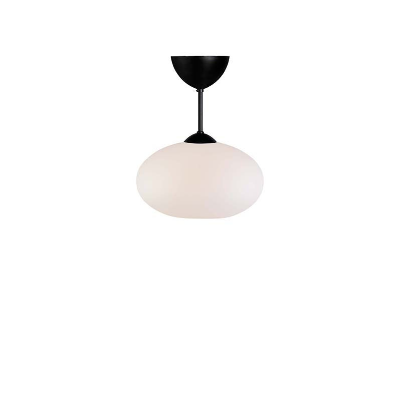 Plafonnier Bullo H32 base en métal et abat-jour en verre au design contemporain par Belid