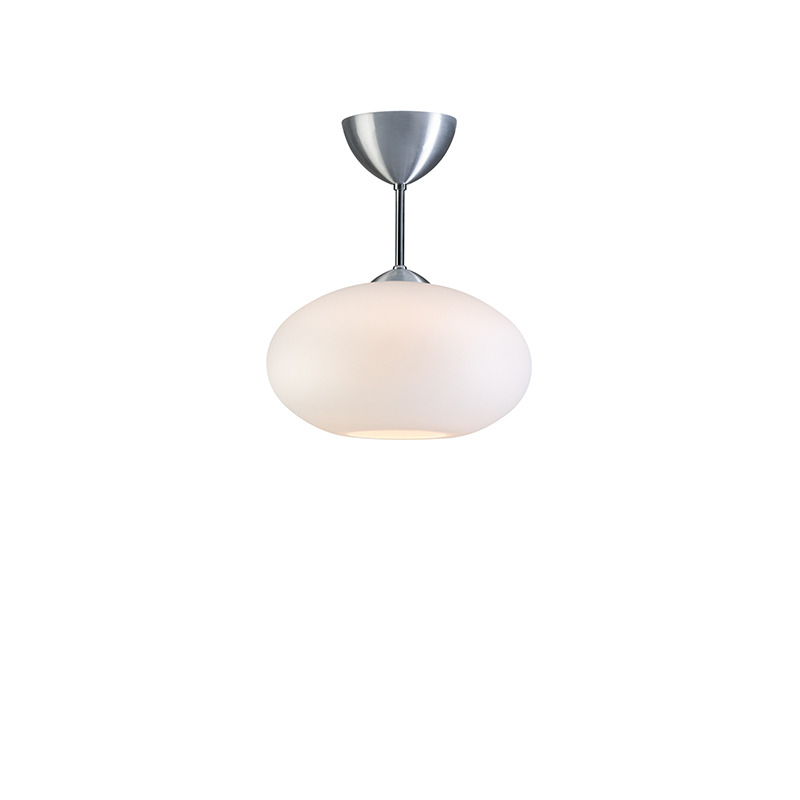 Plafonnier Bullo base en métal et abat-jour en verre au design contemporain par Belid