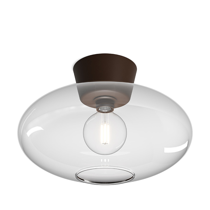 Plafonnier Bullo base en métal et abat-jour en verre au design contemporain par Belid Plafonnier Bullo base en métal et abat-jour en verre au design contemporain par Belid