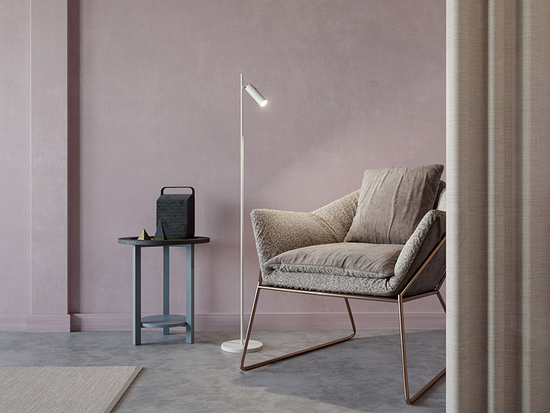 Lampadaire Cato Slim avec base en métal au design contemporain par Belid Lampadaire Cato Slim avec base en métal au design contemporain par Belid