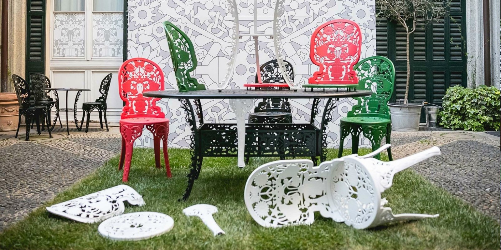 Table Industry Oval Garden 152 cm en aluminium par Seletti