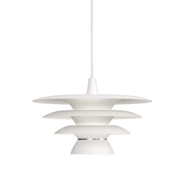 Suspension DaVinci en métal avec abat-jour à fentes superposées, au design contemporain par Belid