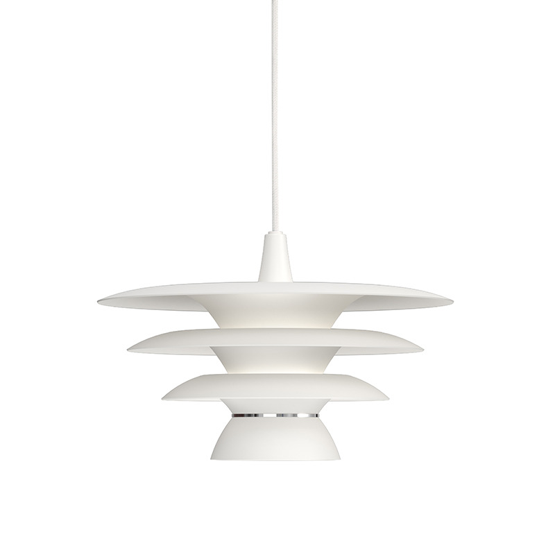 Suspension DaVinci en métal avec abat-jour à fentes superposées, au design contemporain par Belid