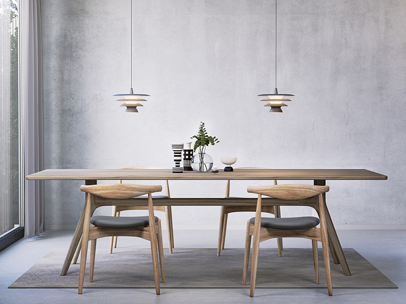 Suspension DaVinci en métal avec abat-jour à fentes superposées, au design contemporain par Belid Suspension DaVinci en métal avec abat-jour à fentes superposées, au design contemporain par Belid
