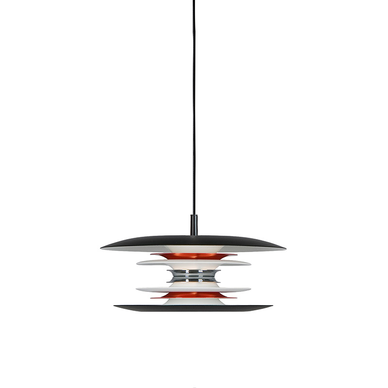 Suspension Diablo dimmable avec base en métal et abat-jour en cercles superposés au design contemporain par Belid Suspension Diablo dimmable avec base en métal et abat-jour en cercles superposés au design contemporain par Belid