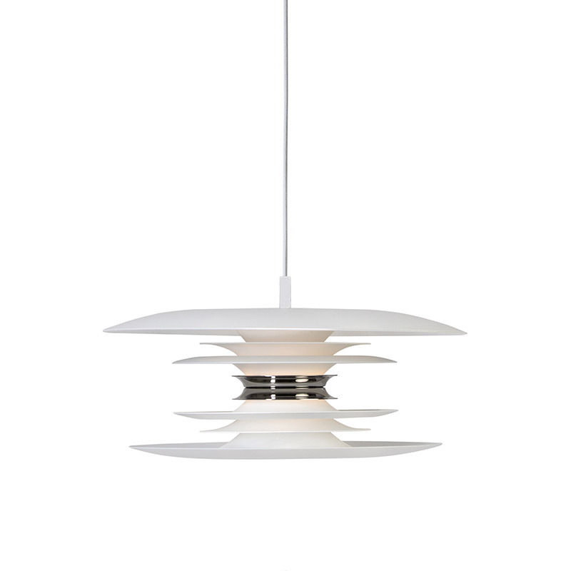 Suspension Diablo dimmable avec base en métal et abat-jour en cercles superposés au design contemporain par Belid Suspension Diablo dimmable avec base en métal et abat-jour en cercles superposés au design contemporain par Belid