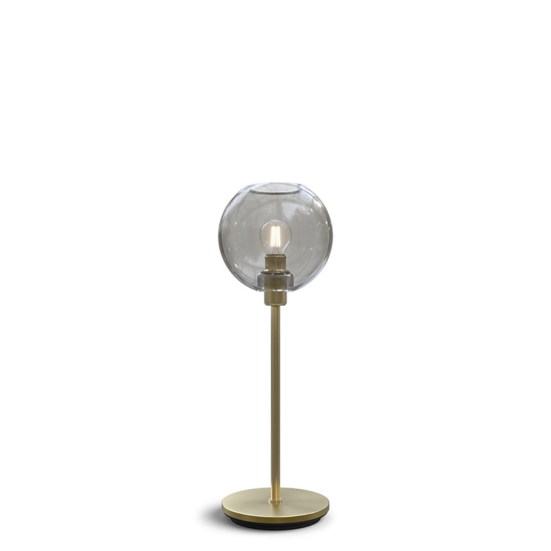 Lampe à poser Gloria avec base en métal et abat-jour en verre au design contemporain par Belid Lampe à poser Gloria avec base en métal et abat-jour en verre au design contemporain par Belid