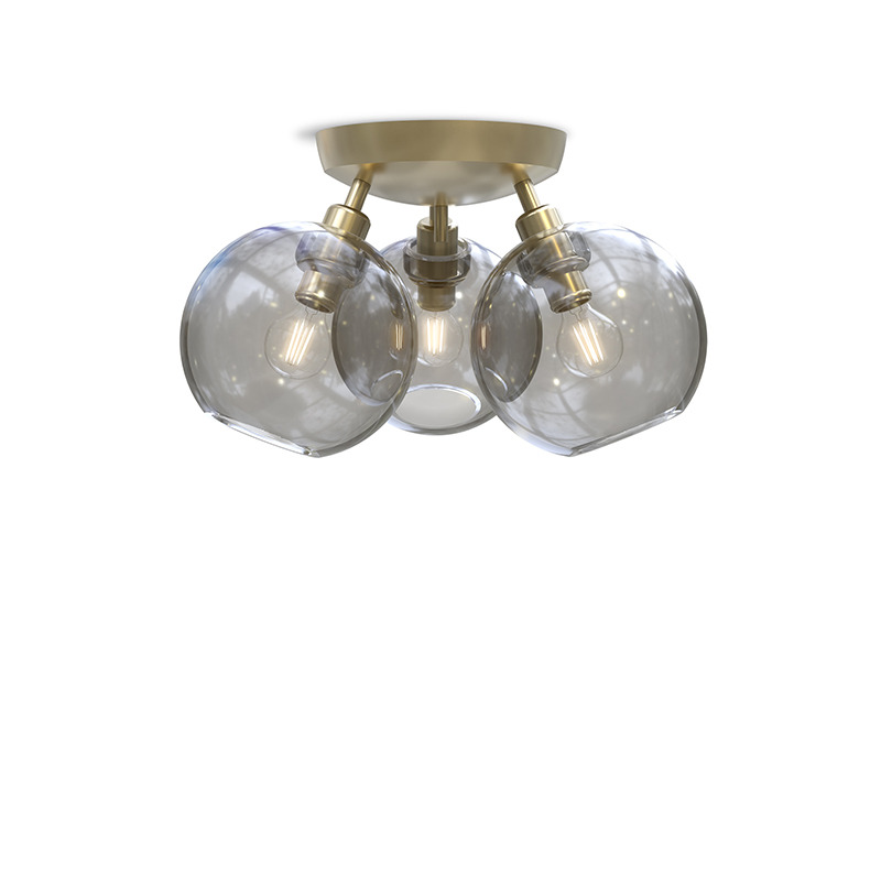 Plafonnier Gloria dimmable avec base en métal et abat-jour en verre au design contemporain par Belid Plafonnier Gloria dimmable avec base en métal et abat-jour en verre au design contemporain par Belid