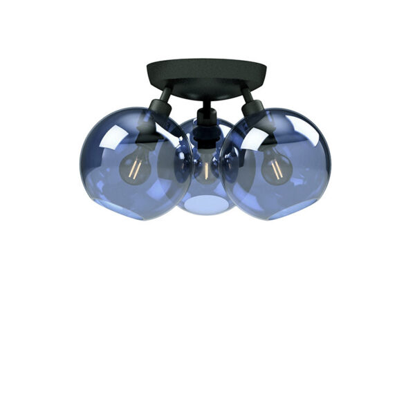 Plafonnier Gloria dimmable avec base en métal et abat-jour en verre au design contemporain par Belid