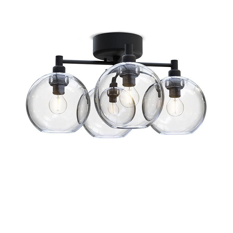 Plafonnier Gloria dimmable avec base en métal et abat-jour en verre au design contemporain par Belid Plafonnier Gloria dimmable avec base en métal et abat-jour en verre au design contemporain par Belid