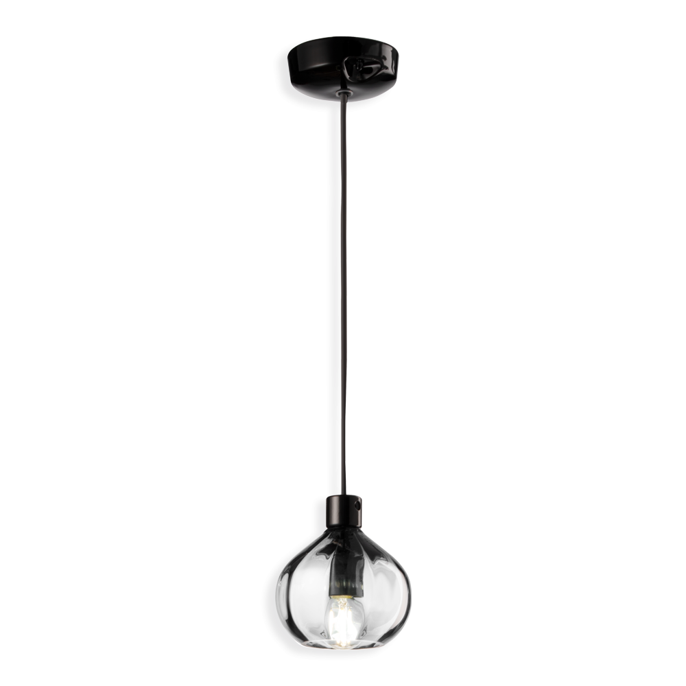 Suspension Afoxé en verre au design vintage par Ferroluce