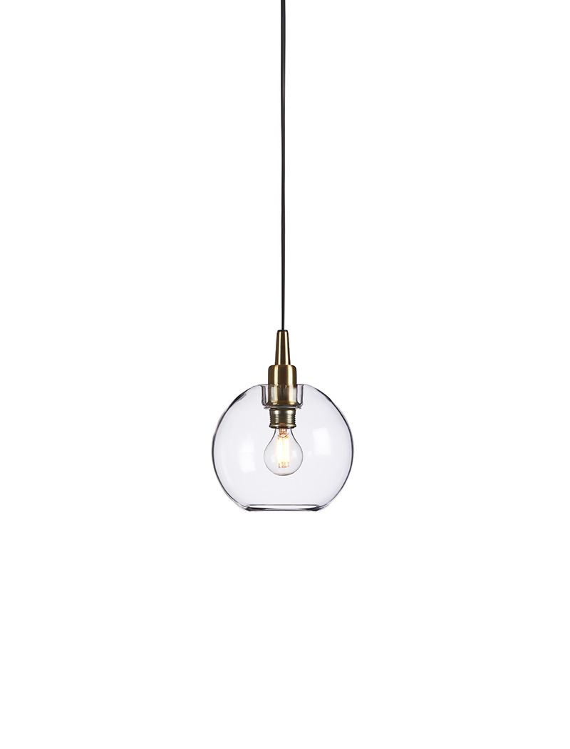 Suspension Gloria avec base en métal et abat-jour en verre au design contemporain par Belid