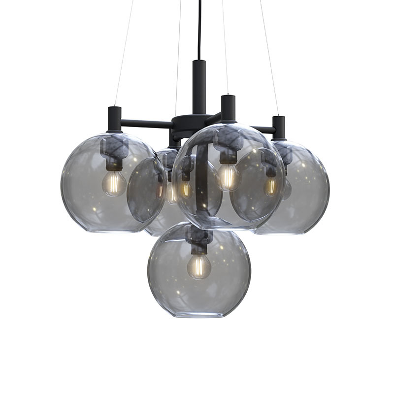 Suspension Gloria dimmable avec base en métal et abat-jour en verre au design contemporain par Belid