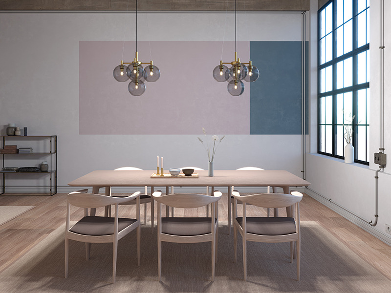 Suspension Chandelier Gloria dimmable avec base en métal et abat-jour en verre au design contemporain par Belid Suspension Chandelier Gloria dimmable avec base en métal et abat-jour en verre au design contemporain par Belid