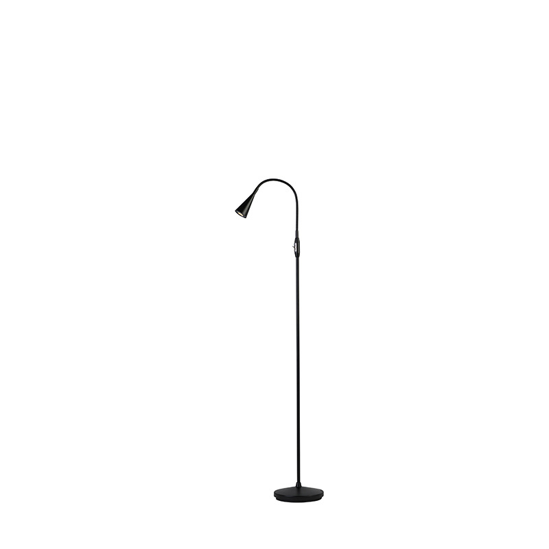 Lampadaire Ledro dimmable avec base en métal et tête flexible au design contemporain par Belid