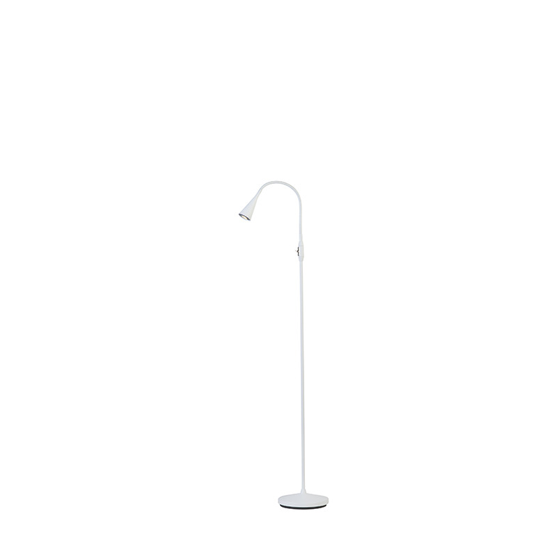 Lampadaire Ledro dimmable avec base en métal et tête flexible au design contemporain par Belid