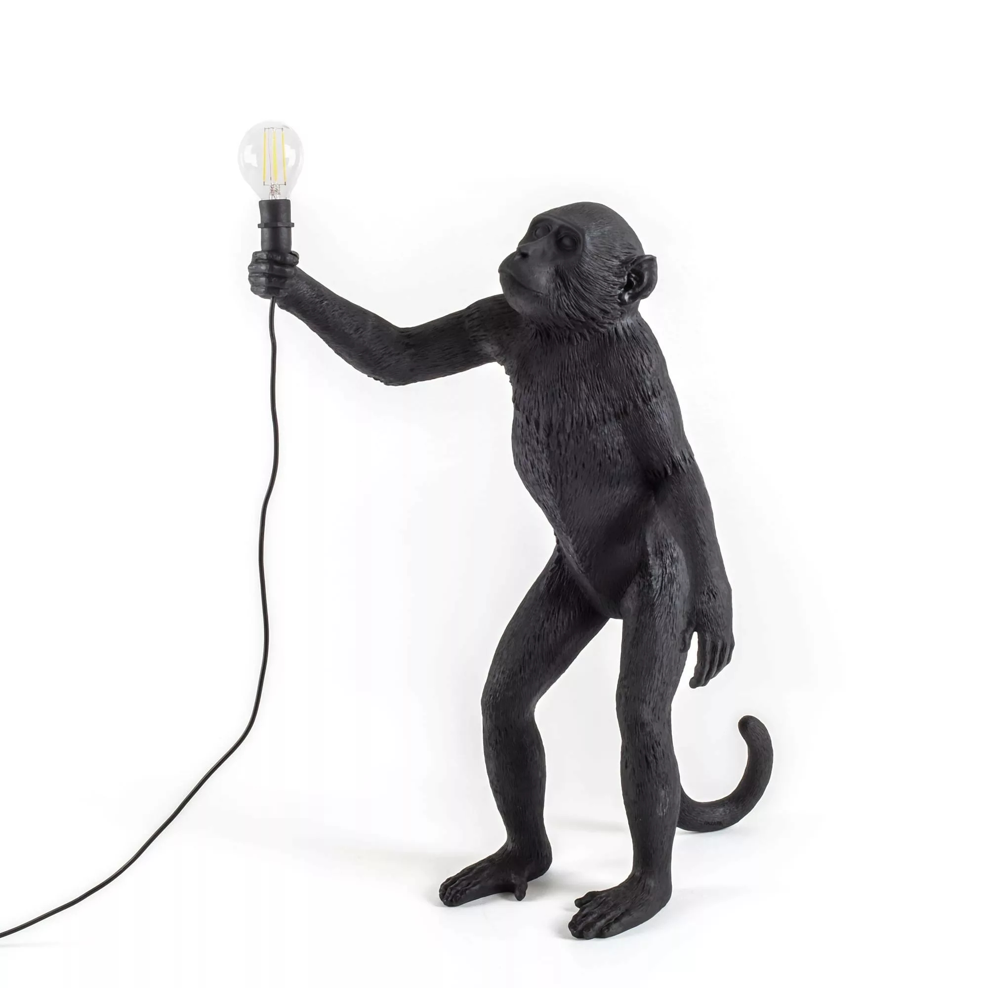 Lampe à poser the Monkey debout en résine noir par Seletti