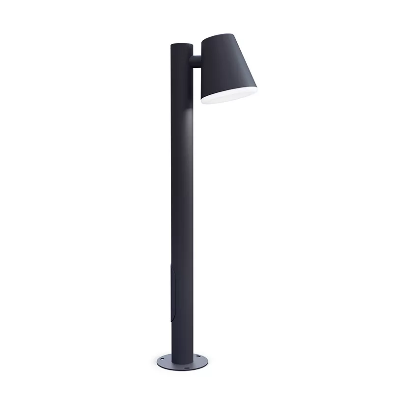 Lampadaire extérieur Mist dimmable avec structure graphite au design contemporain par Roger Persson x Belid