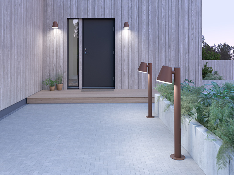 Lampadaire extérieur Mist dimmable avec structure graphite au design contemporain par Roger Persson x Belid Lampadaire extérieur Mist dimmable avec structure graphite au design contemporain par Roger Persson x Belid