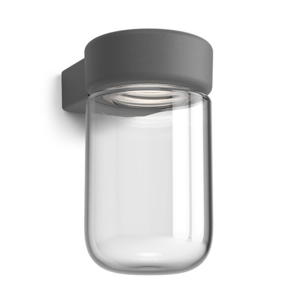 Applique extérieur Moon dimmable avec base en métal et abat-jour en verre au design contemporain par Roger Persson x Belid