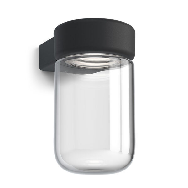 Applique extérieur Moon dimmable avec base en métal et abat-jour en verre au design contemporain par Roger Persson x Belid
