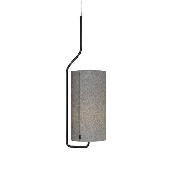 Suspension Pensile avec base en acier et abat-jour cylindrique en laine au design contemporain par Belid
