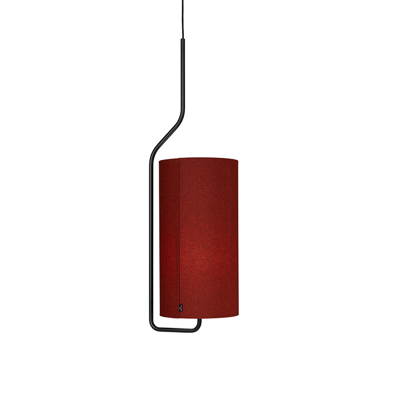 Suspension Pensile avec base en acier et abat-jour cylindrique en laine au design contemporain par Belid Suspension Pensile avec base en acier et abat-jour cylindrique en laine au design contemporain par Belid