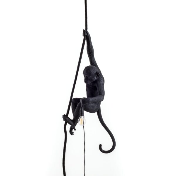 Suspension the Monkey en résine noire par Seletti