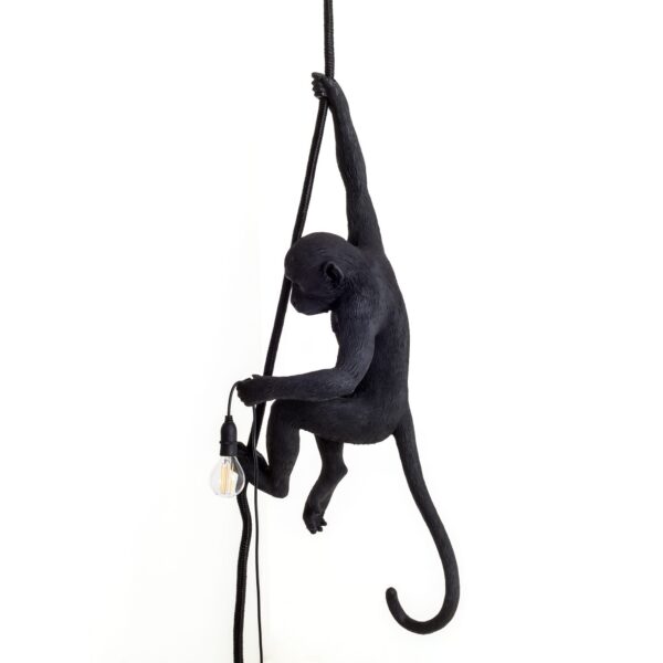 Suspension the Monkey en résine noire par Seletti