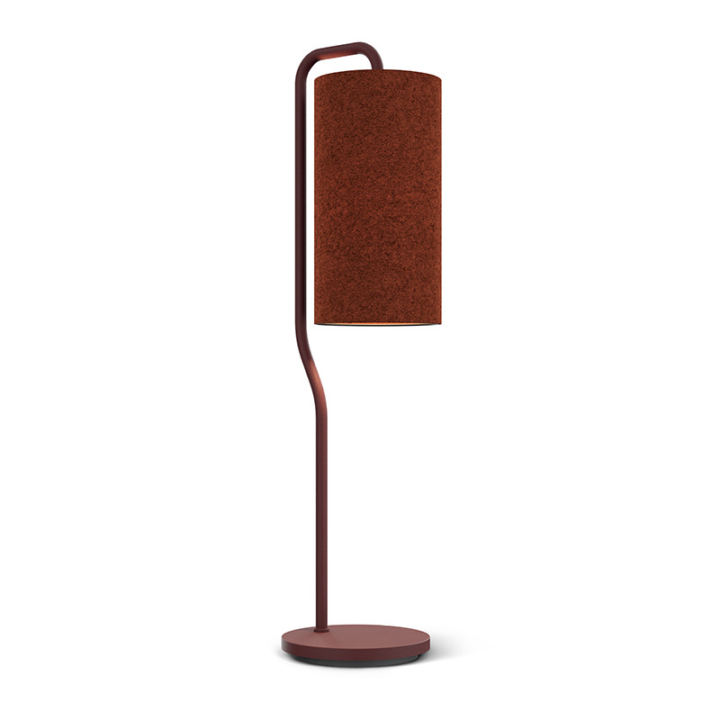 Lampe à poser Pensile avec base en acier et abat-jour cylindrique en laine au design contemporain par Belid