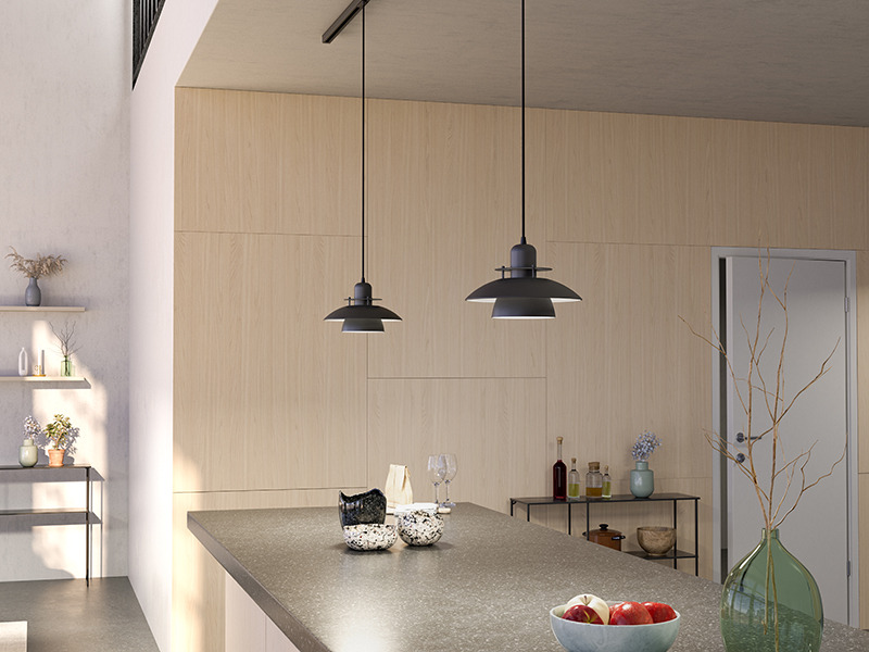 Suspension Primus Café dimmable en métal au design contemporain par Belid Suspension Primus Café dimmable en métal au design contemporain par Belid