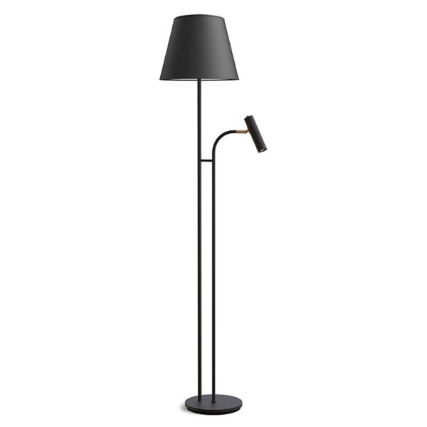 Lampadaire Slender base en métal et deux abats-jour au design contemporain par Belid