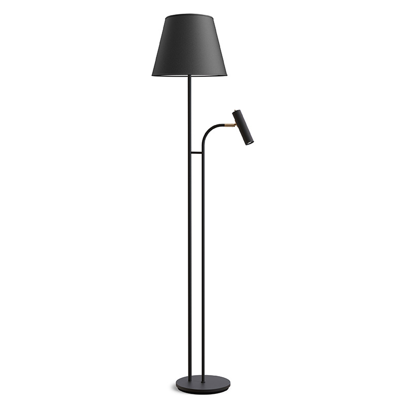 Lampadaire Slender base en métal et deux abats-jour au design contemporain par Belid