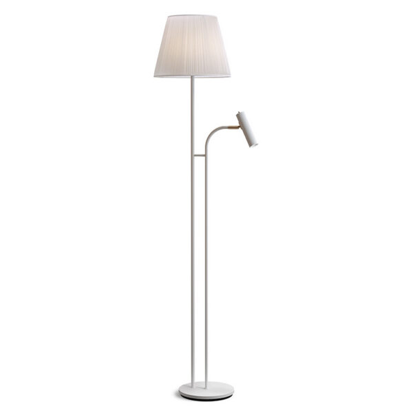 Lampadaire Slender base en métal et deux abats-jour au design contemporain par Belid