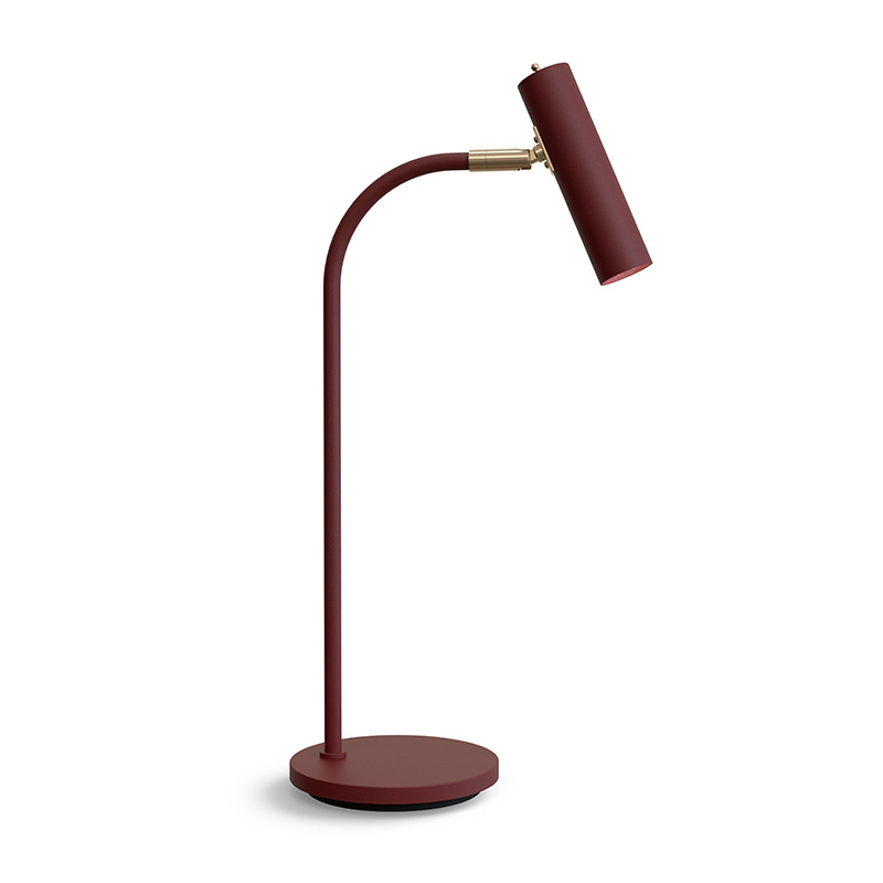 Lampe à poser Slender base en métal et abat-jour de forme cylindrique au design contemporain par Belid Lampe à poser Slender base en métal et abat-jour de forme cylindrique au design contemporain par Belid