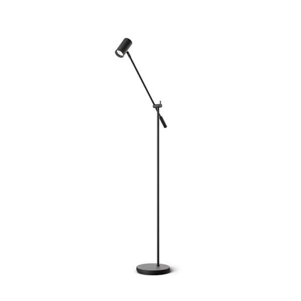 Lampadaire Tyson avec base en métal et interrupteur à bascule au design contemporain par Belid