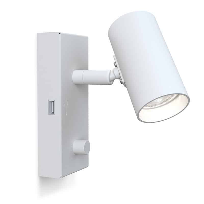Applique Tyson dimmable avec base en métal et entrée USB au design contemporain par Belid