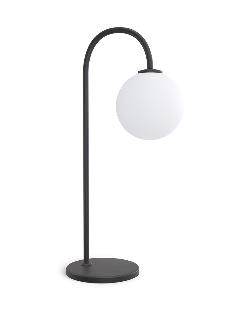 Lampe à poser Ballon dimmable base en métal avec abat-jour en verre sphérique au design contemporain par Herstal