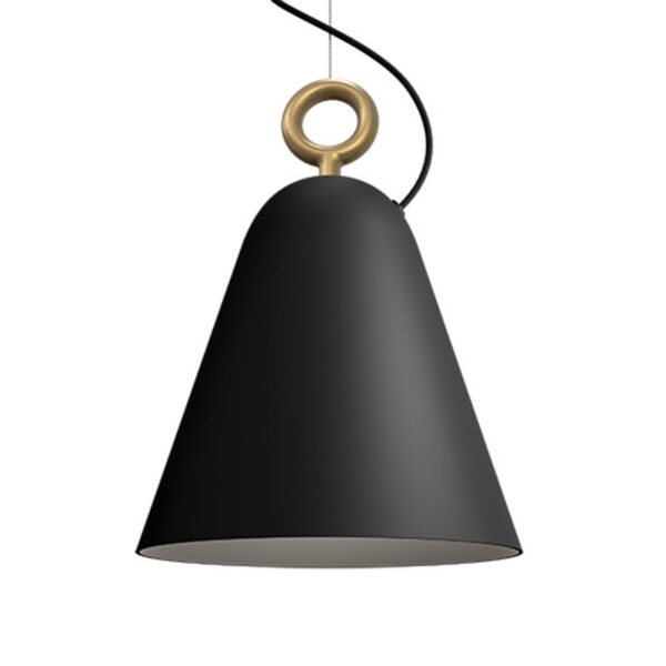 Suspension Bella dimmable base en métal avec abat-jour en forme de cloche au design contemporain par Herstal