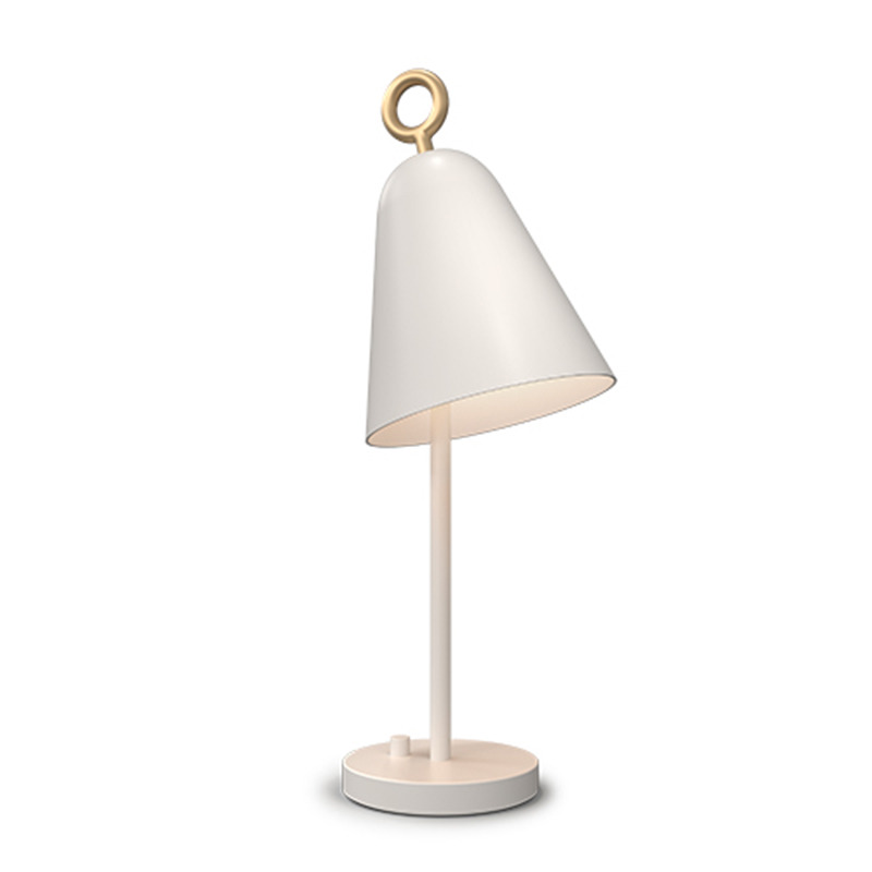 Lampe à poser Bella dimmable base en métal avec abat-jour en forme de cloche au design contemporain par Herstal