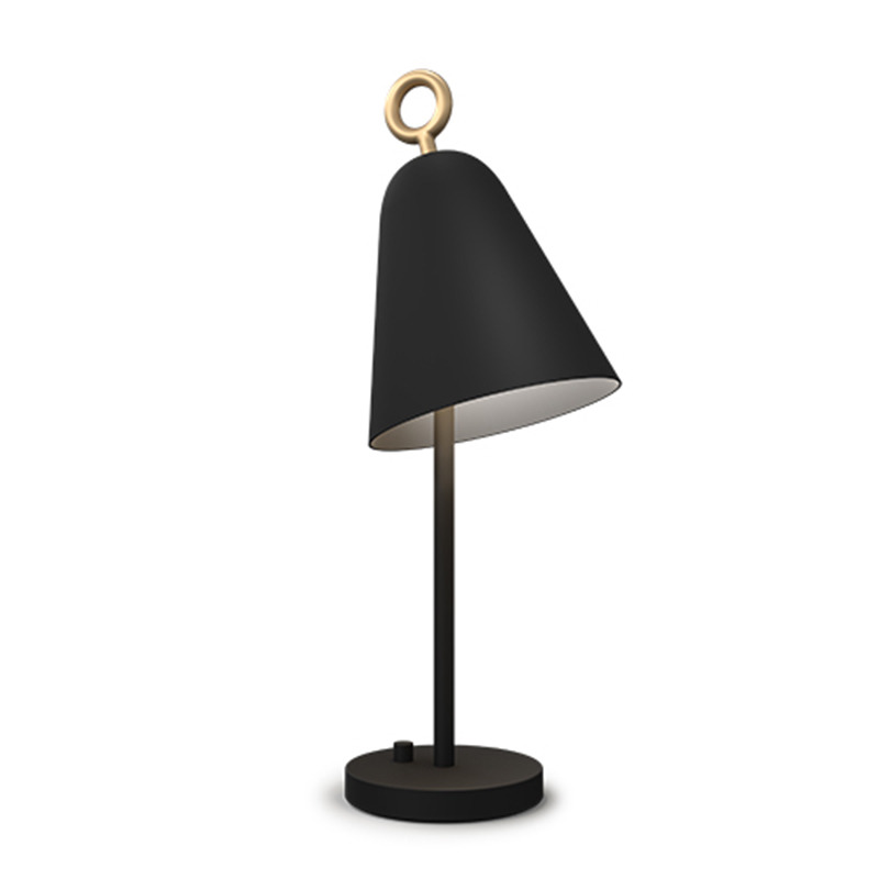 Lampe à poser Bella dimmable base en métal avec abat-jour en forme de cloche au design contemporain par Herstal