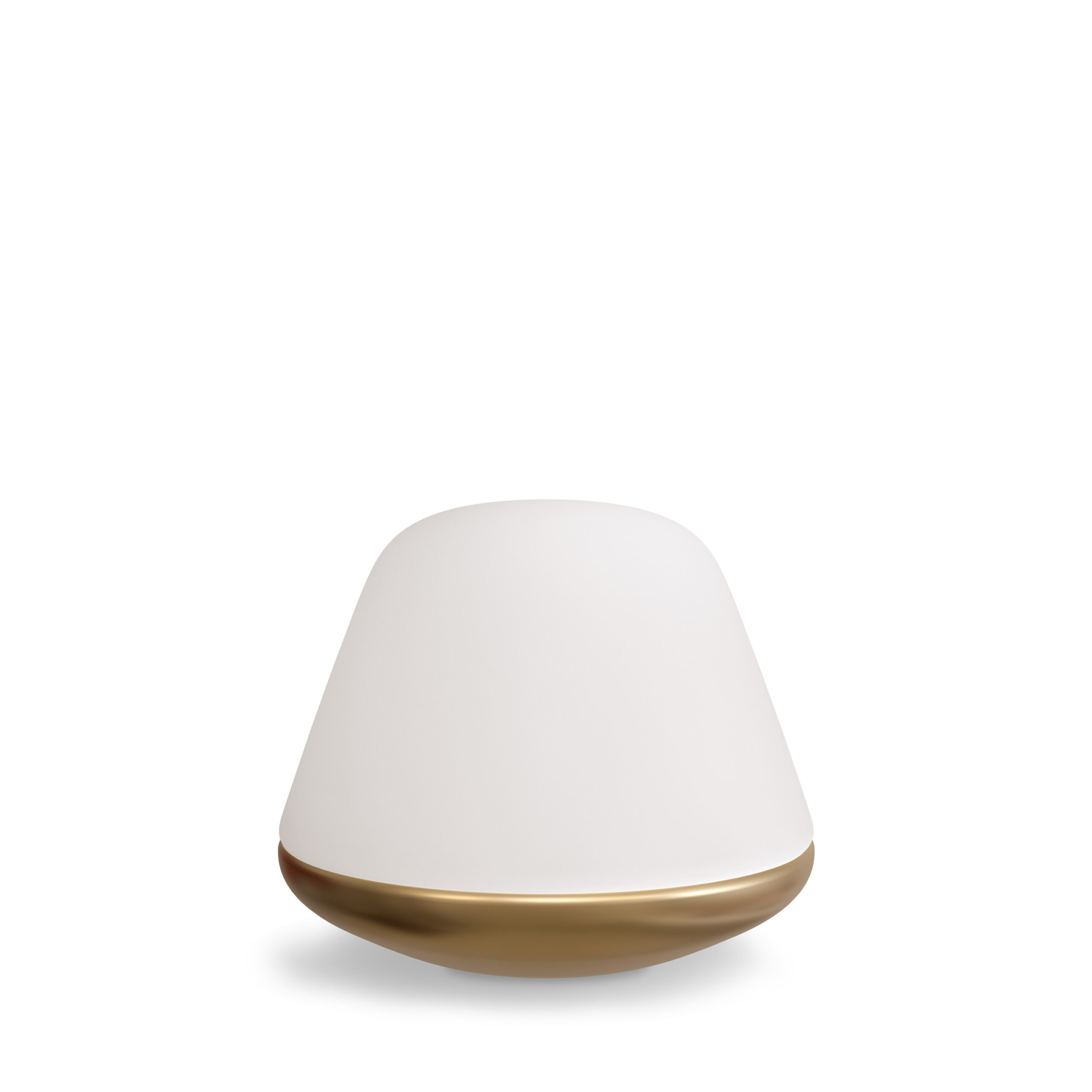 Lampe à poser Bloom dimmable base en métal avec abat-jour en verre opale au design contemporain par Herstal
