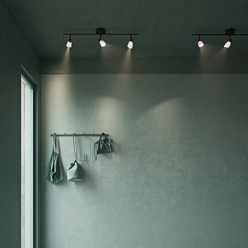 Plafonnier Spot Cut linéaire dimmable base en métal au design contemporain par Herstal