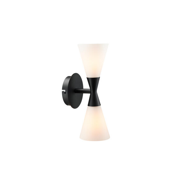 Applique Harlekin base en métal avec abat-jour en forme de sablier  au design contemporain par Herstal