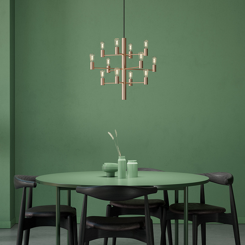 Suspension Manola chandelier dimmable base en métal blanc et des abat-jours en verre au design contemporain par Herstal Suspension Manola chandelier dimmable base en métal blanc et des abat-jours en verre au design contemporain par Herstal