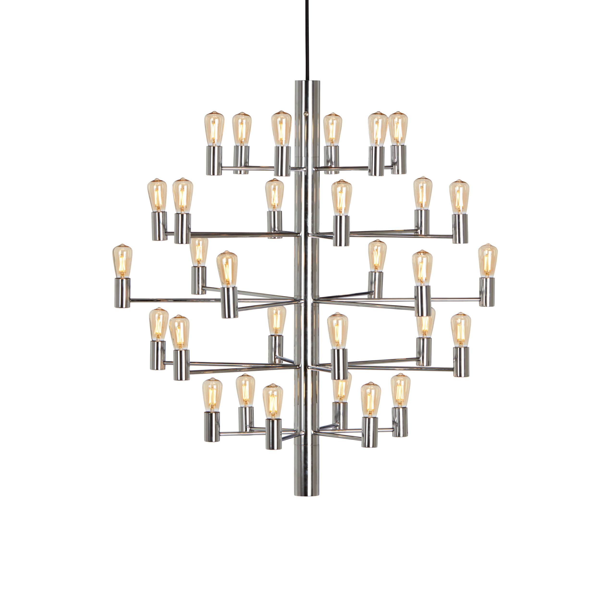 Suspension Manola chandelier dimmable base en métal blanc et des abat-jours en verre au design contemporain par Herstal Suspension Manola chandelier dimmable base en métal blanc et des abat-jours en verre au design contemporain par Herstal