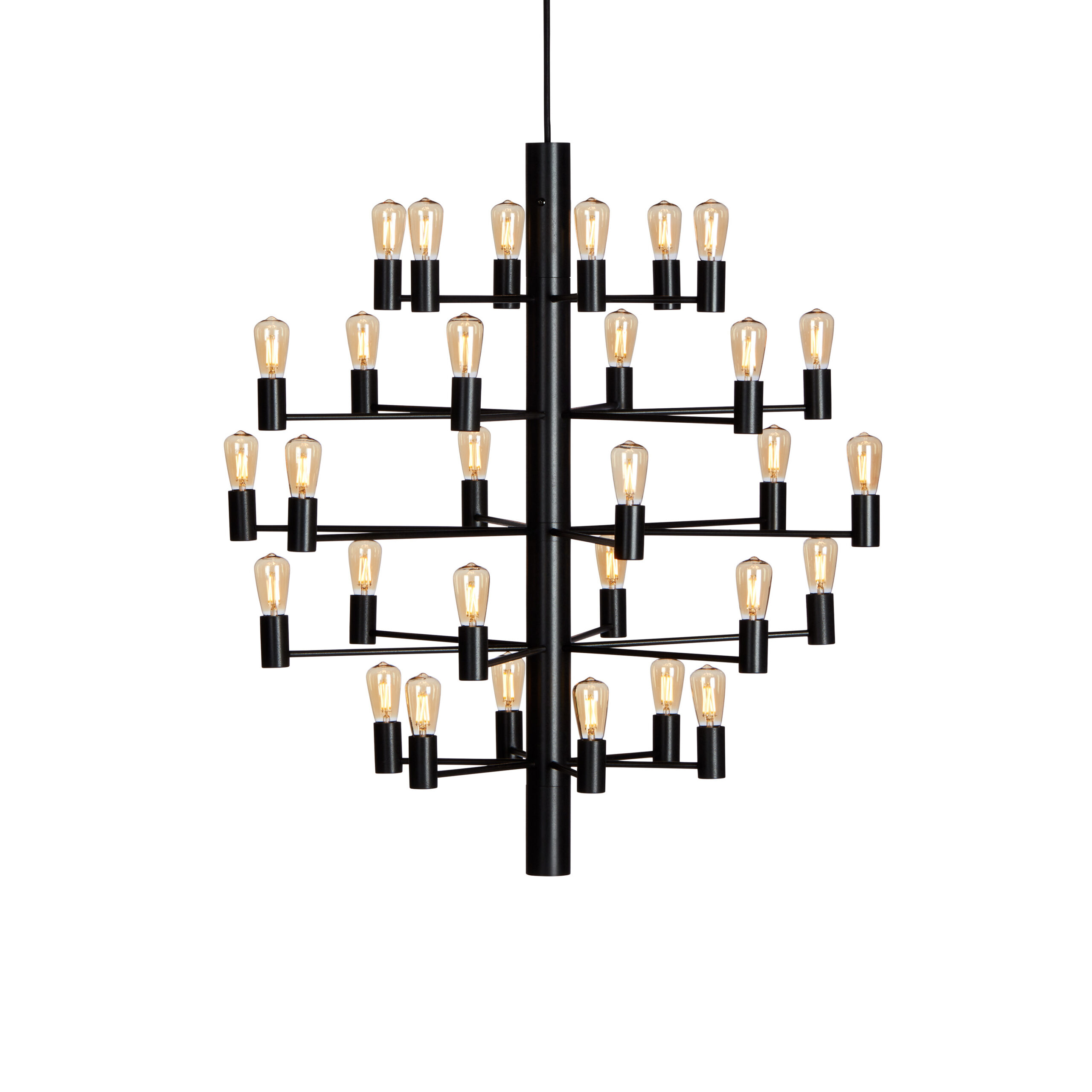 Suspension Manola chandelier dimmable base en métal blanc et des abat-jours en verre au design contemporain par Herstal Suspension Manola chandelier dimmable base en métal blanc et des abat-jours en verre au design contemporain par Herstal